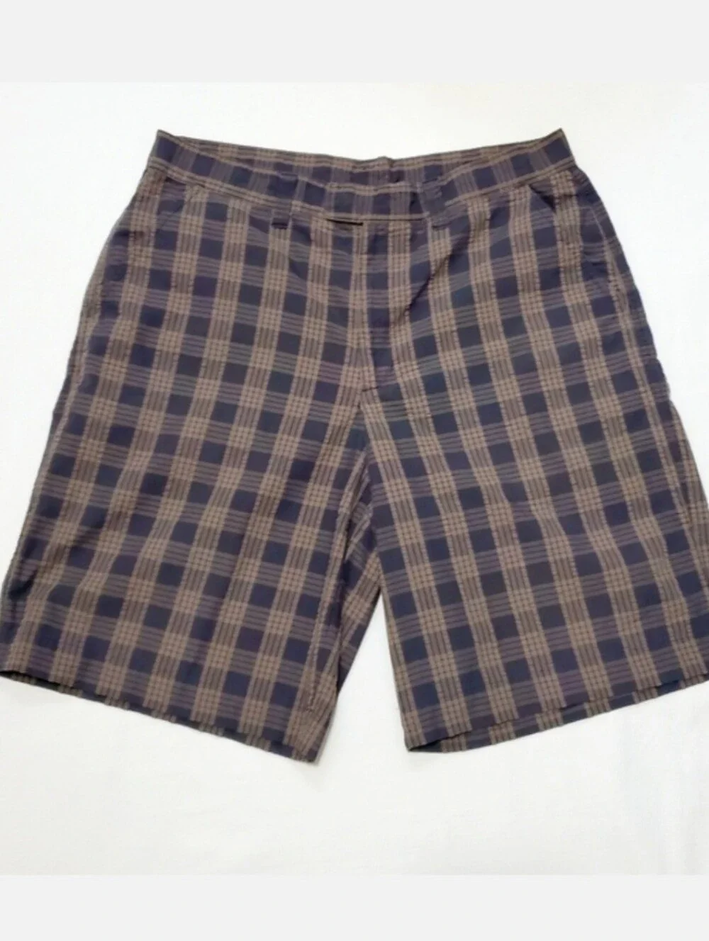 Patagonia Mens Organic Cotton Brown Plaid Shorts 36 Waist